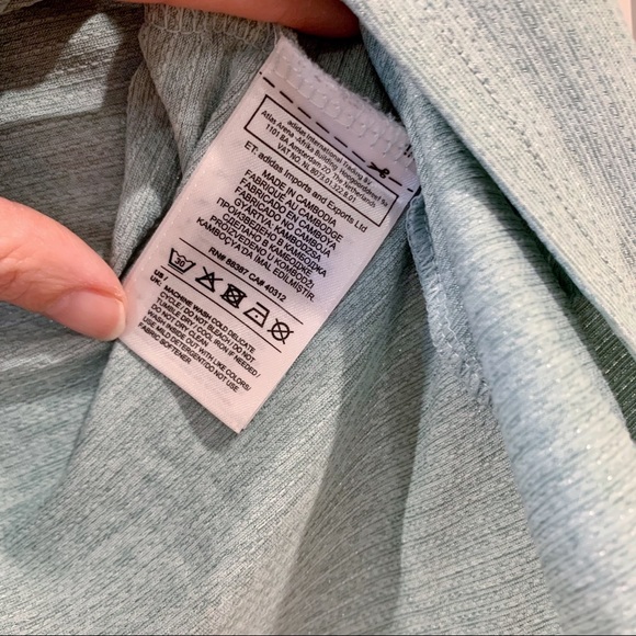 ✨ Adidas Mint Green Climalite V-Neck T-Shirt - L - Picture 7 of 7